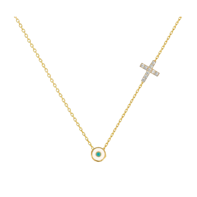 Κολιέ Χρυσο 14 καρατίων με ζιρκον - ΑΚ-115