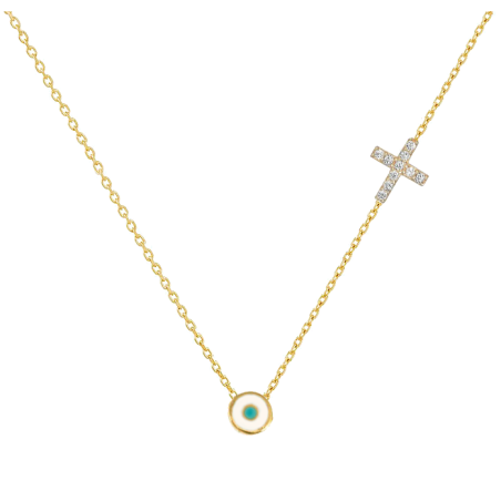 Κολιέ Χρυσο 14 καρατίων με ζιρκον - ΑΚ-115