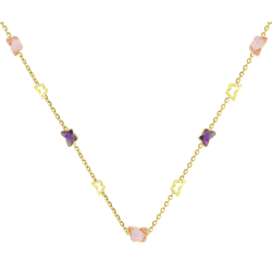 Κολιέ  χρυσό 14 καρατίων με Αμέθυστος & Citrine  ΚΟ-2356