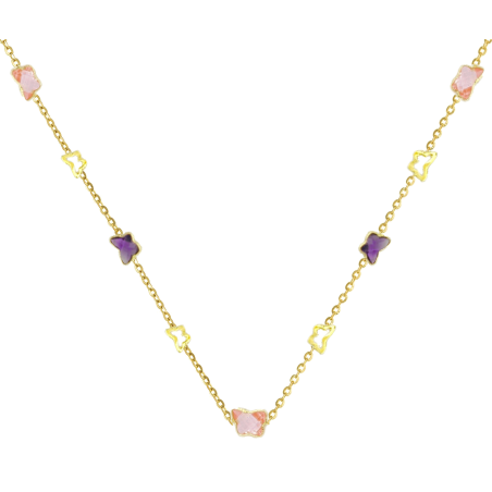 Κολιέ  χρυσό 14 καρατίων με Αμέθυστος & Citrine  ΚΟ-2356