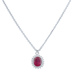 Κολιέ Λευκοχρυσο 9 καρατίων με ζιρκον - ΕΜ-113