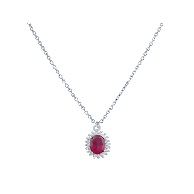 Κολιέ Λευκοχρυσο 9 καρατίων με ζιρκον - ΕΜ-113