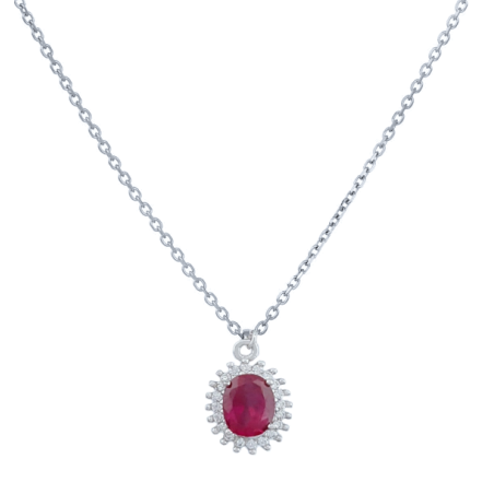 Κολιέ Λευκοχρυσο 9 καρατίων με ζιρκον - ΕΜ-113