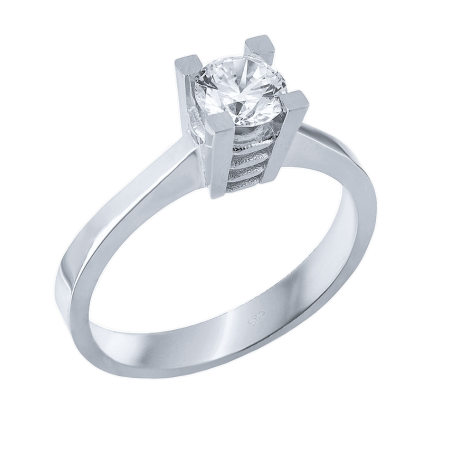 Μονόπετρο 14Κ Λευκόχρυσο με Ζιρκόν 