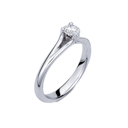 Μονόπετρο 14Κ Λευκόχρυσο με Ζιρκόν 