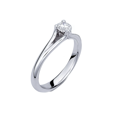 Μονόπετρο 14Κ Λευκόχρυσο με Ζιρκόν 