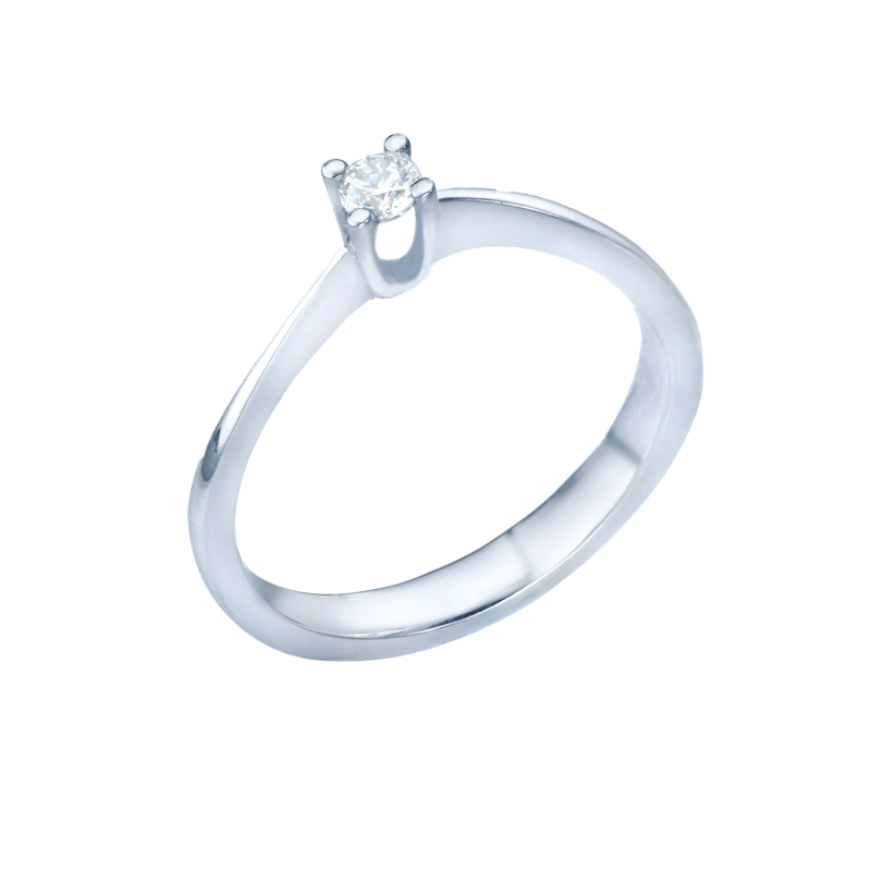 Μονόπετρο 14Κ Λευκόχρυσο με Ζιρκόν 