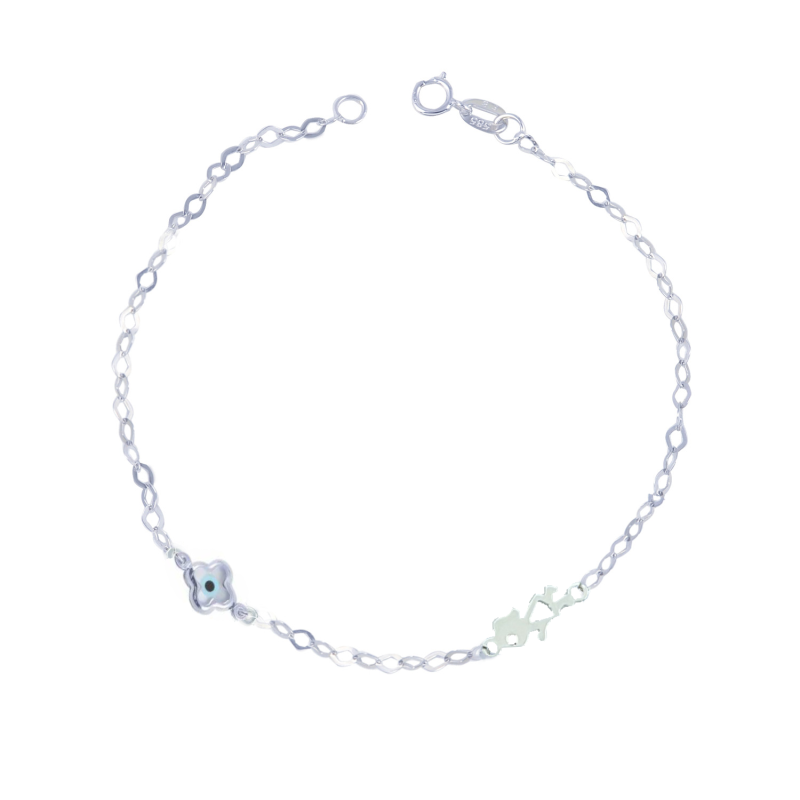 Βραχιολι Λευκοχρυσο 9 καρατίων