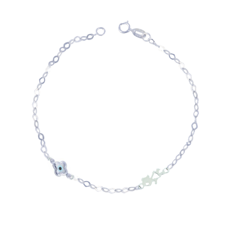 Βραχιολι Λευκοχρυσο 9 καρατίων