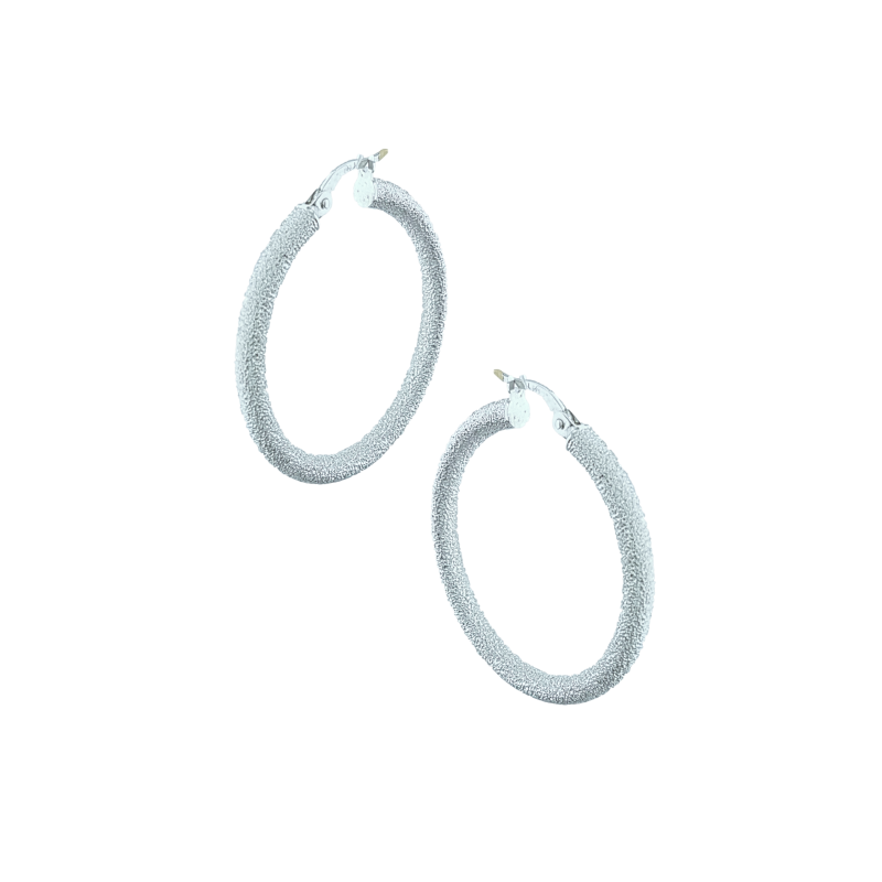 Σκουλαρίκια Κρίκοι λευκοχρυσο Κ14