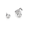 Σκουλαρίκια μονόπετρο λευκοχρυσο Κ14