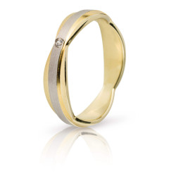 Διχρωμες Βερες Γαμου 9 Καρατίων