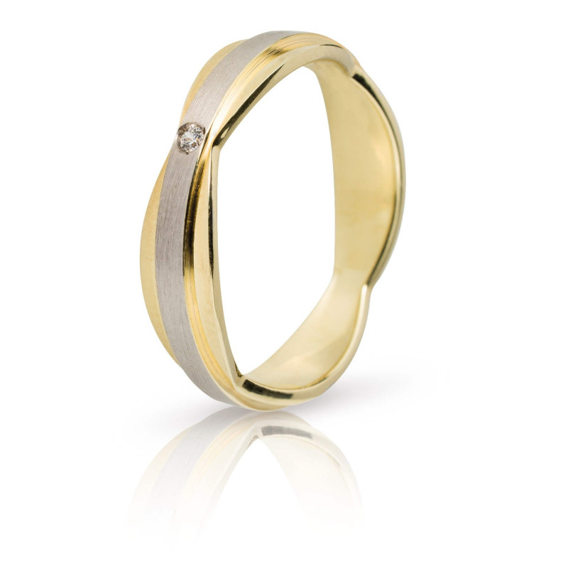 Διχρωμες Βερες Γαμου 9 Καρατίων