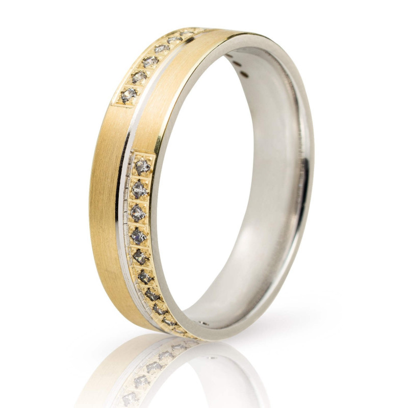 Διχρωμες Βερες Γαμου 9 Καρατίων