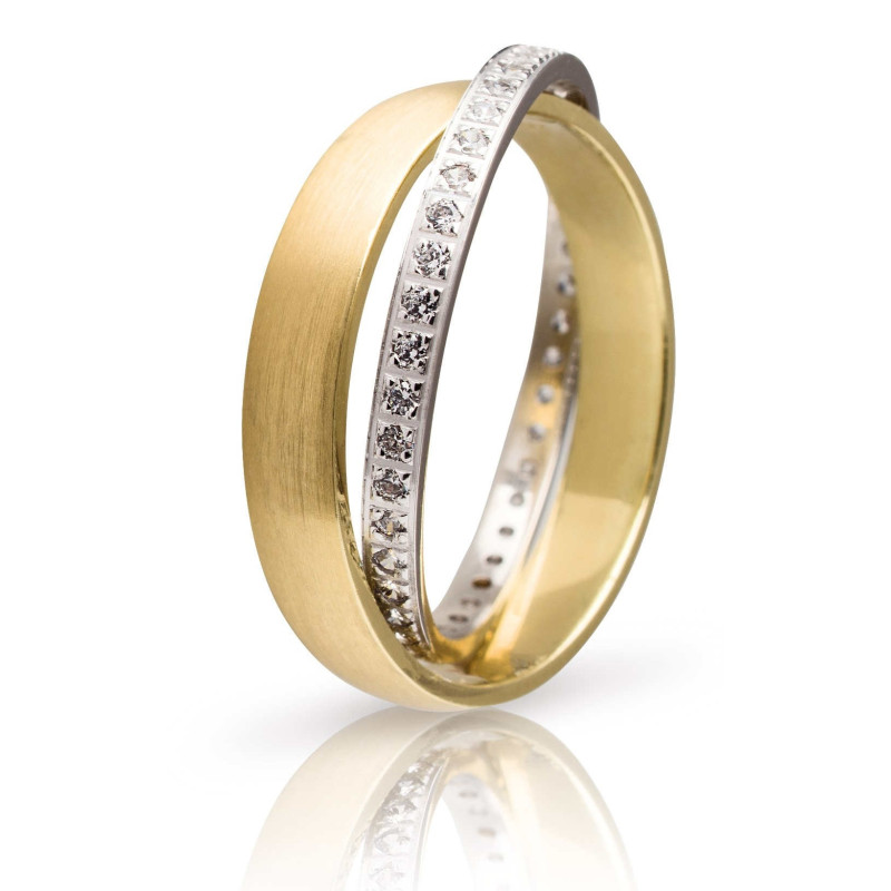 Διχρωμες Βερες Γαμου 9 Καρατίων