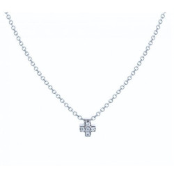 Κολιέ Λευκοχρυσο 14 καρατίων σταυρουδακι με ζιρκον