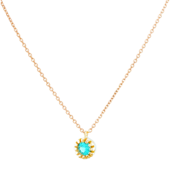 Κολιέ ροζ χρυσο 14 καρατίων μονοπετρομε ζιρκον