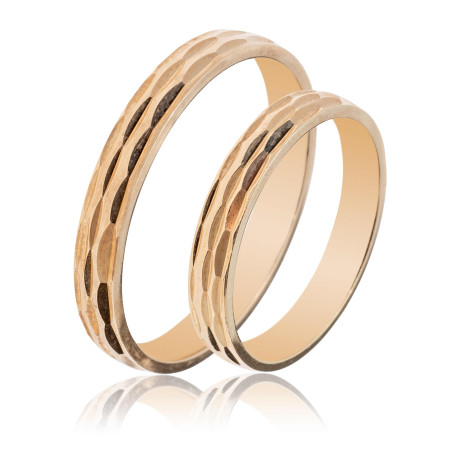 Maschio Femmina χρυσες Βερες Γαμου 14 Καρατίων μεμονωμένο τεμάχιο