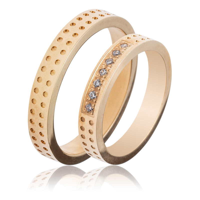 Maschio Femmina χρυσες Βερες Γαμου 14 Καρατίων μεμονωμένο τεμάχιο