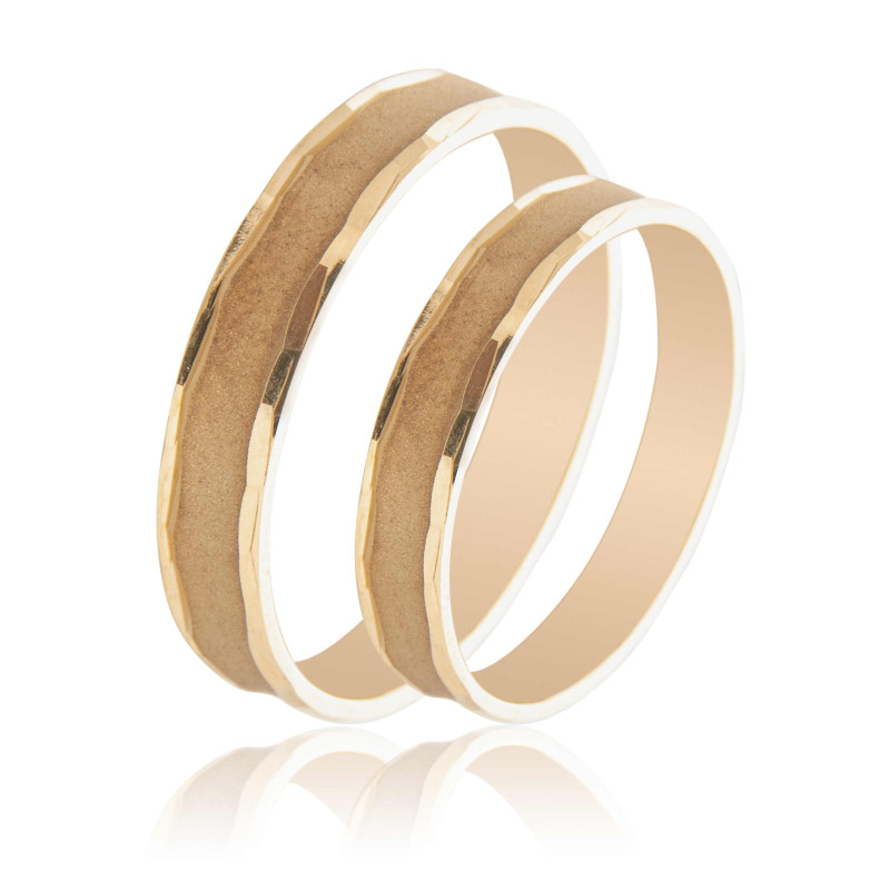 Maschio Femmina χρυσες Βερες Γαμου 14 Καρατίων μεμονωμένο τεμάχιο