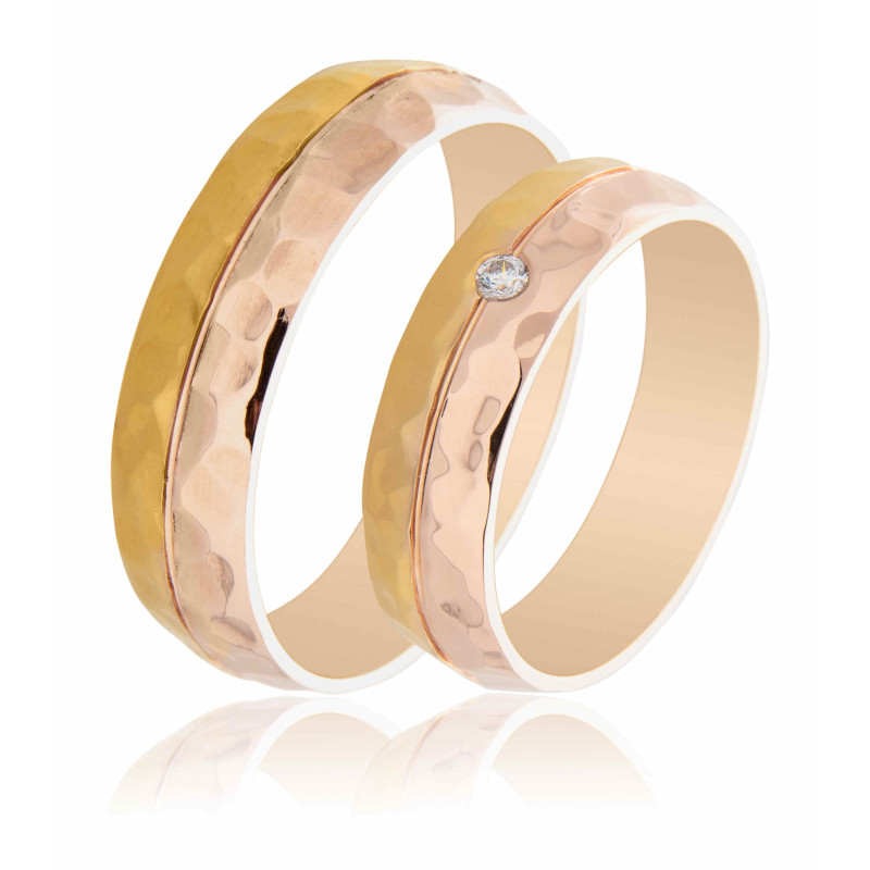 Maschio Femmina χρυσες Βερες Γαμου 14 Καρατίων μεμονωμένο τεμάχιο