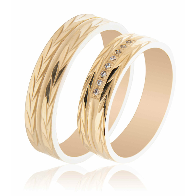 Maschio Femmina χρυσες Βερες Γαμου 14 Καρατίων μεμονωμένο τεμάχιο