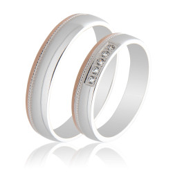 Maschio Femmina Διχρωμες Βερες Γαμου 14 Καρατίων μεμονωμένο τεμάχιο