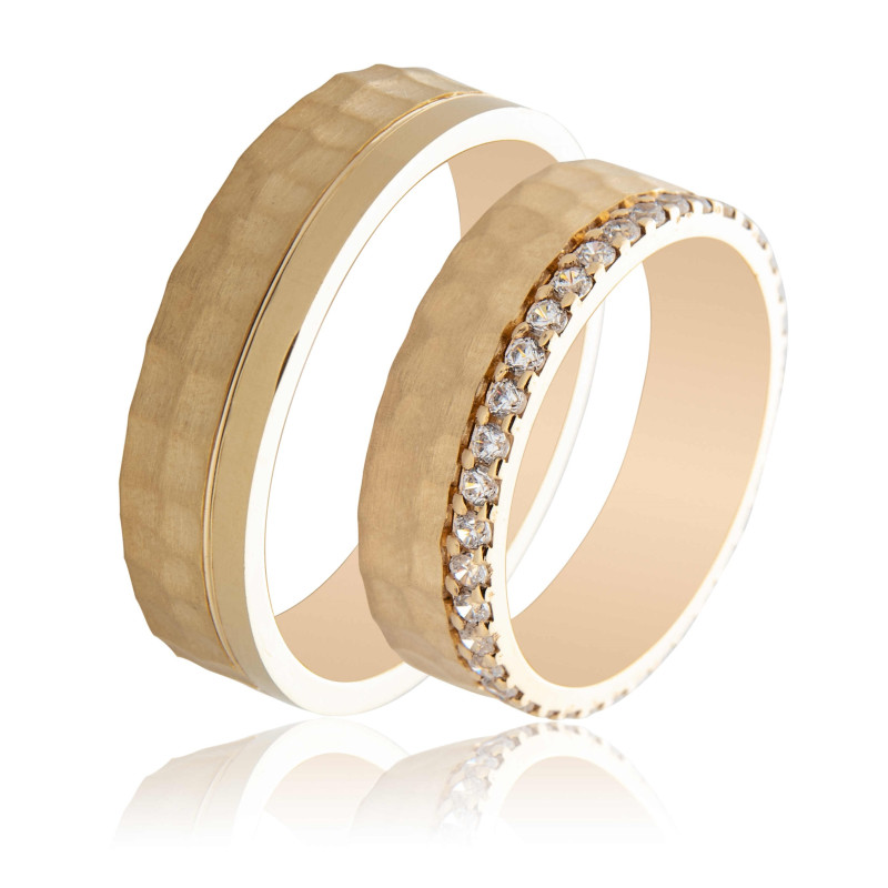 Maschio Femmina χρυσες Βερες Γαμου 14 Καρατίων μεμονωμένο τεμάχιο