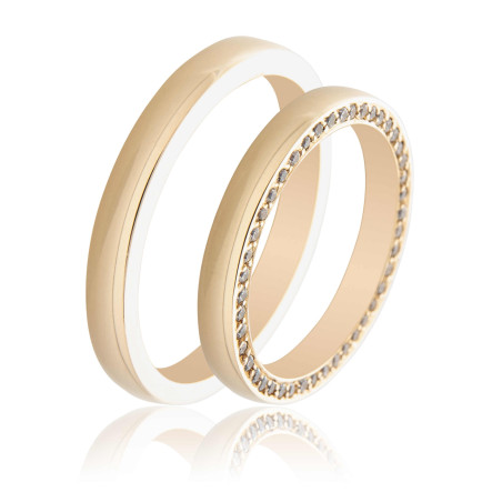 Maschio Femmina χρυσες Βερες Γαμου 14 Καρατίων μεμονωμένο τεμάχιο