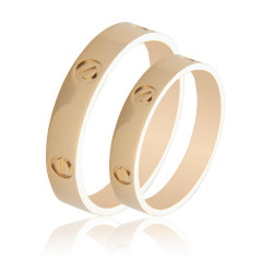 Maschio Femmina χρυσες Βερες Γαμου 14 Καρατίων μεμονωμένο τεμάχιο