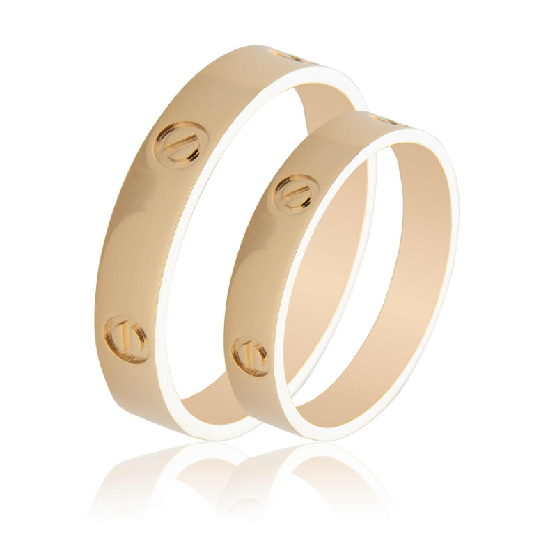 Maschio Femmina χρυσες Βερες Γαμου 14 Καρατίων μεμονωμένο τεμάχιο