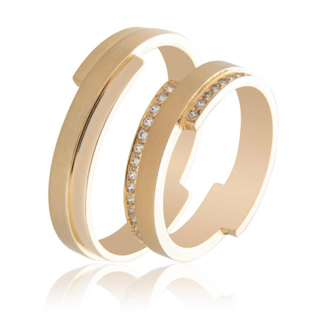 Maschio Femmina χρυσες Βερες Γαμου 14 Καρατίων μεμονωμένο τεμάχιο