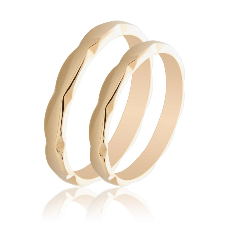 Maschio Femmina χρυσες Βερες Γαμου 14 Καρατίων μεμονωμένο τεμάχιο