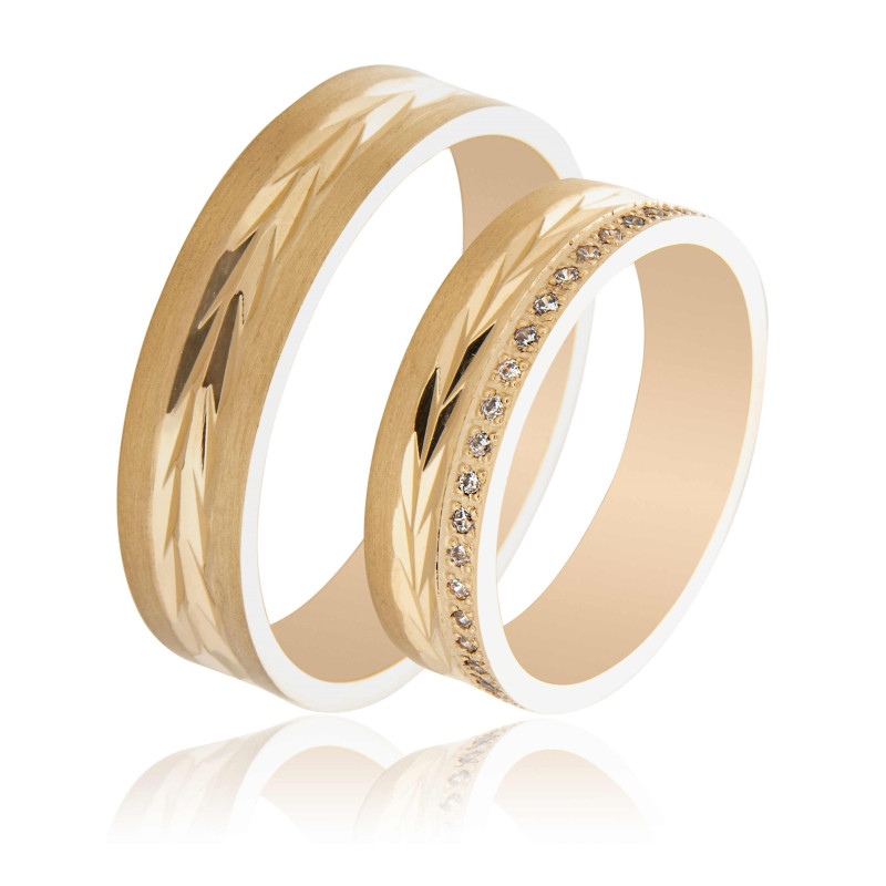 Maschio Femmina χρυσες Βερες Γαμου 14 Καρατίων μεμονωμένο τεμάχιο