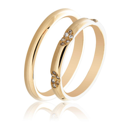 Maschio Femmina χρυσες Βερες Γαμου 14 Καρατίων μεμονωμένο τεμάχιο