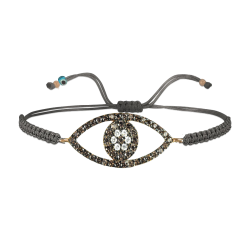 Βραχιολι ματι μακραμέ Ασημενιο 925