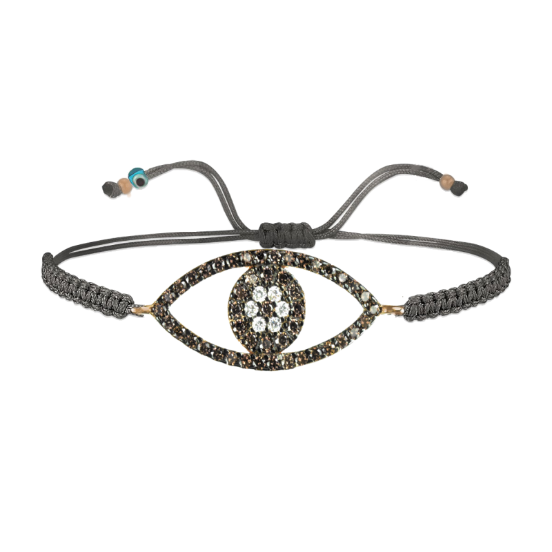 Βραχιολι ματι μακραμέ Ασημενιο 925