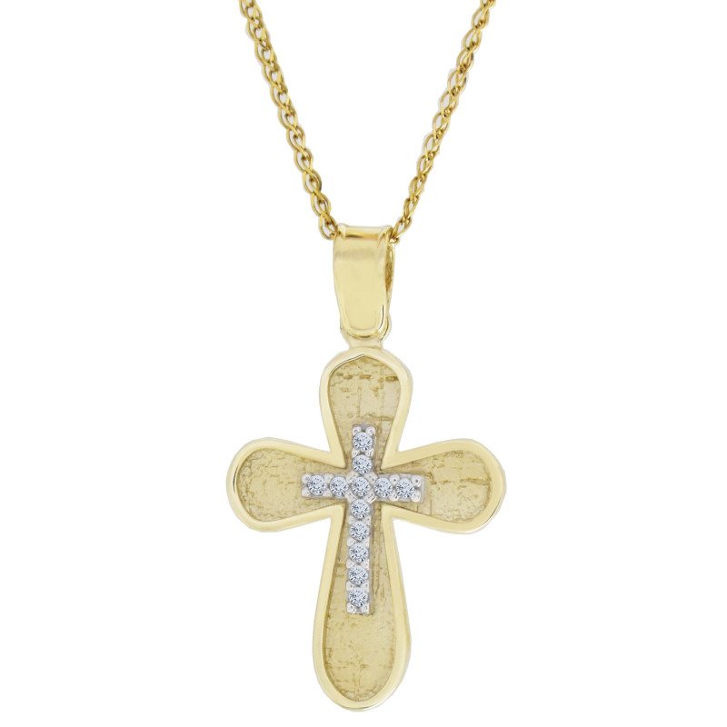 Χρυσός Σταυρός για Κοριτσι 14 Καρατίων