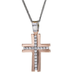 Λευκοχρυσος Σταυρός για Κοριτσι 14 Καρατίων