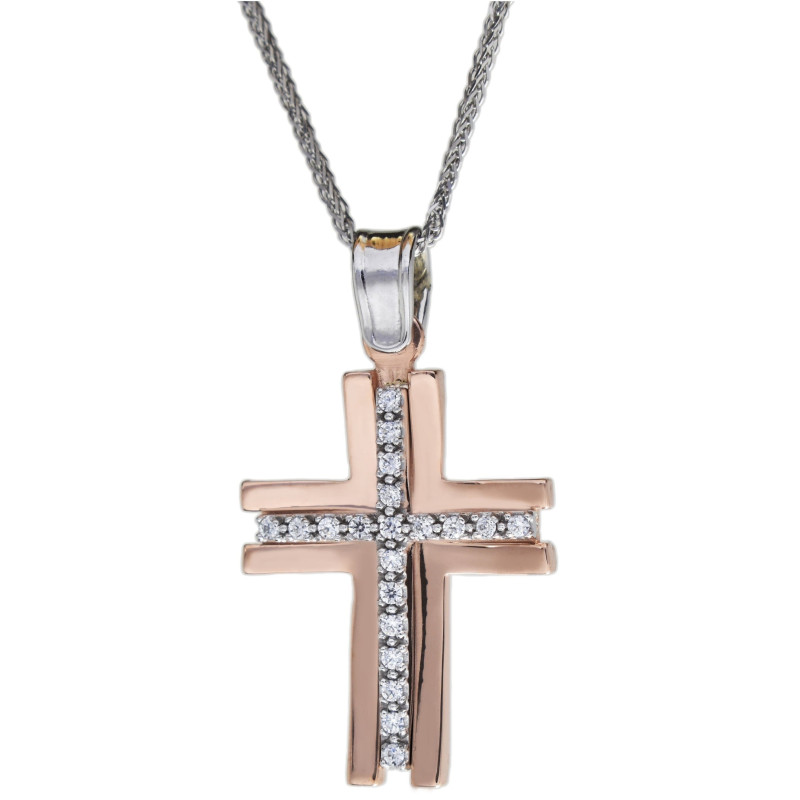 Λευκοχρυσος Σταυρός για Κοριτσι 14 Καρατίων