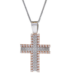 Λευκοχρυσος Σταυρός για Κοριτσι 14 Καρατίων