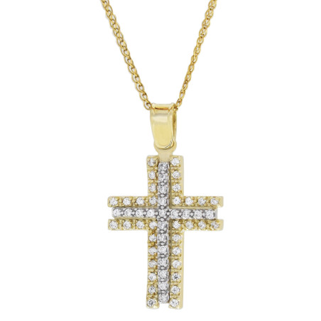 Χρυσός Σταυρός για Κοριτσι 14 Καρατίων 