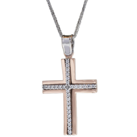 Λευκοχρυσος Σταυρός για Κοριτσι 14 Καρατίων