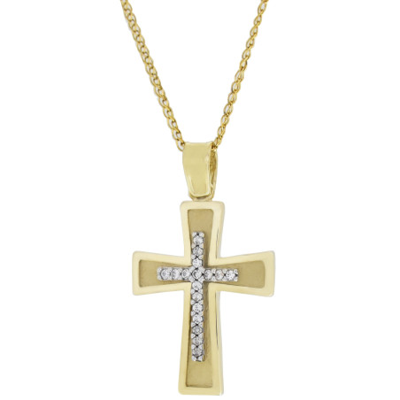 Χρυσός Σταυρός για Κοριτσι 14 Καρατίων 