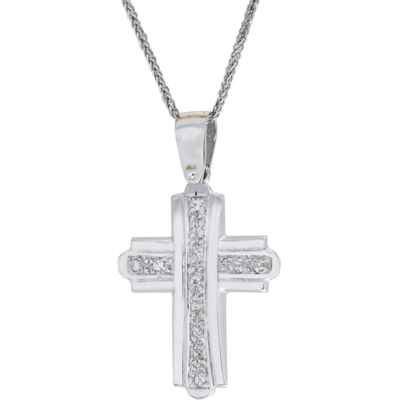 Λευκοχρυσος Σταυρός για Κοριτσι 14 Καρατίων 