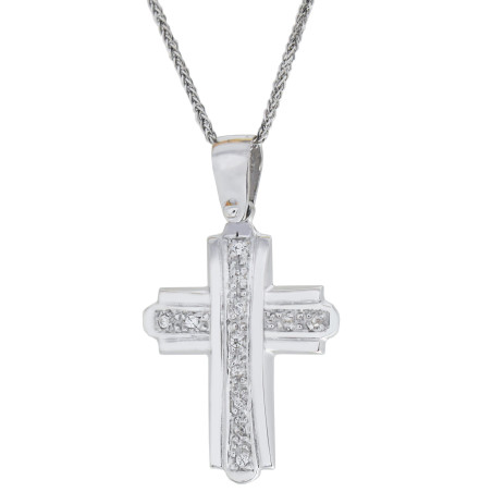Λευκοχρυσος Σταυρός για Κοριτσι 14 Καρατίων 