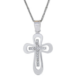 Λευκοχρυσος  Σταυρός για Κοριτσι 14 Καρατίων