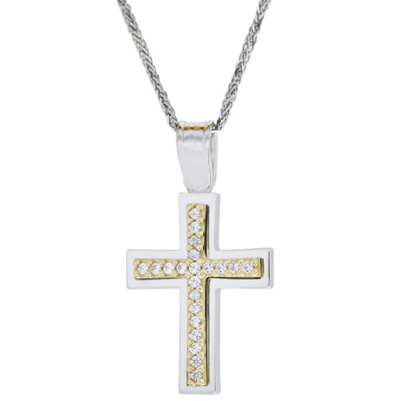 Λευκοχρυσος  Σταυρός για Κοριτσι 14 Καρατίων