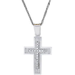 Λευκοχρυσος Σταυρός για Κοριτσι 14 Καρατίων