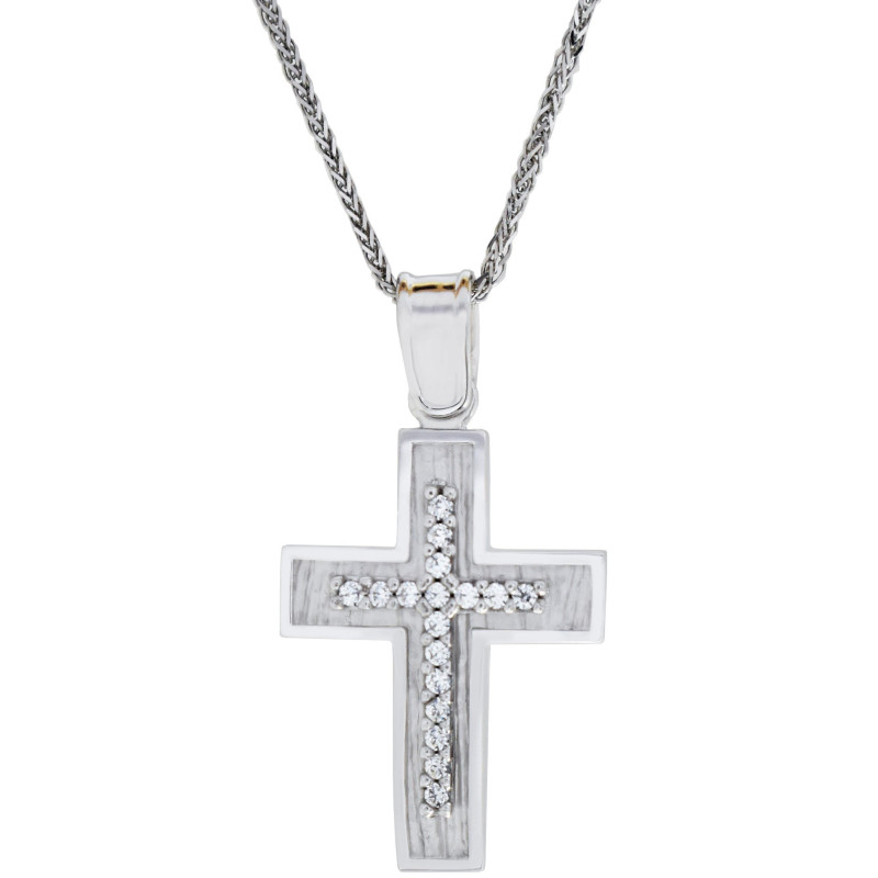 Λευκοχρυσος Σταυρός για Κοριτσι 14 Καρατίων